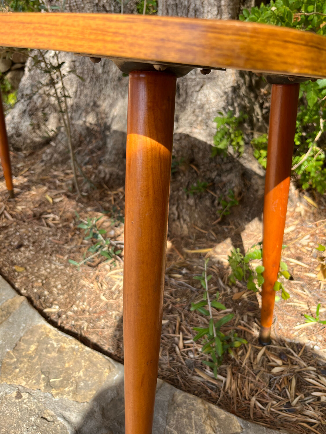 Scandinavian coffee table 1960 wood and ceramic