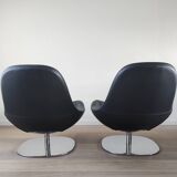 Pair of Tirup Ikea leather armchairs