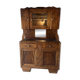 Buffet deux corps ancien en bois sculpté – Art Nouveau – vitrine et miroir