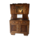 Buffet deux corps ancien en bois sculpté – Art Nouveau – vitrine et miroir