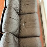 Canapé Panda d'Ake Fribyten pour Nelo Sweden (Roche Bobois) en bois et cuir.