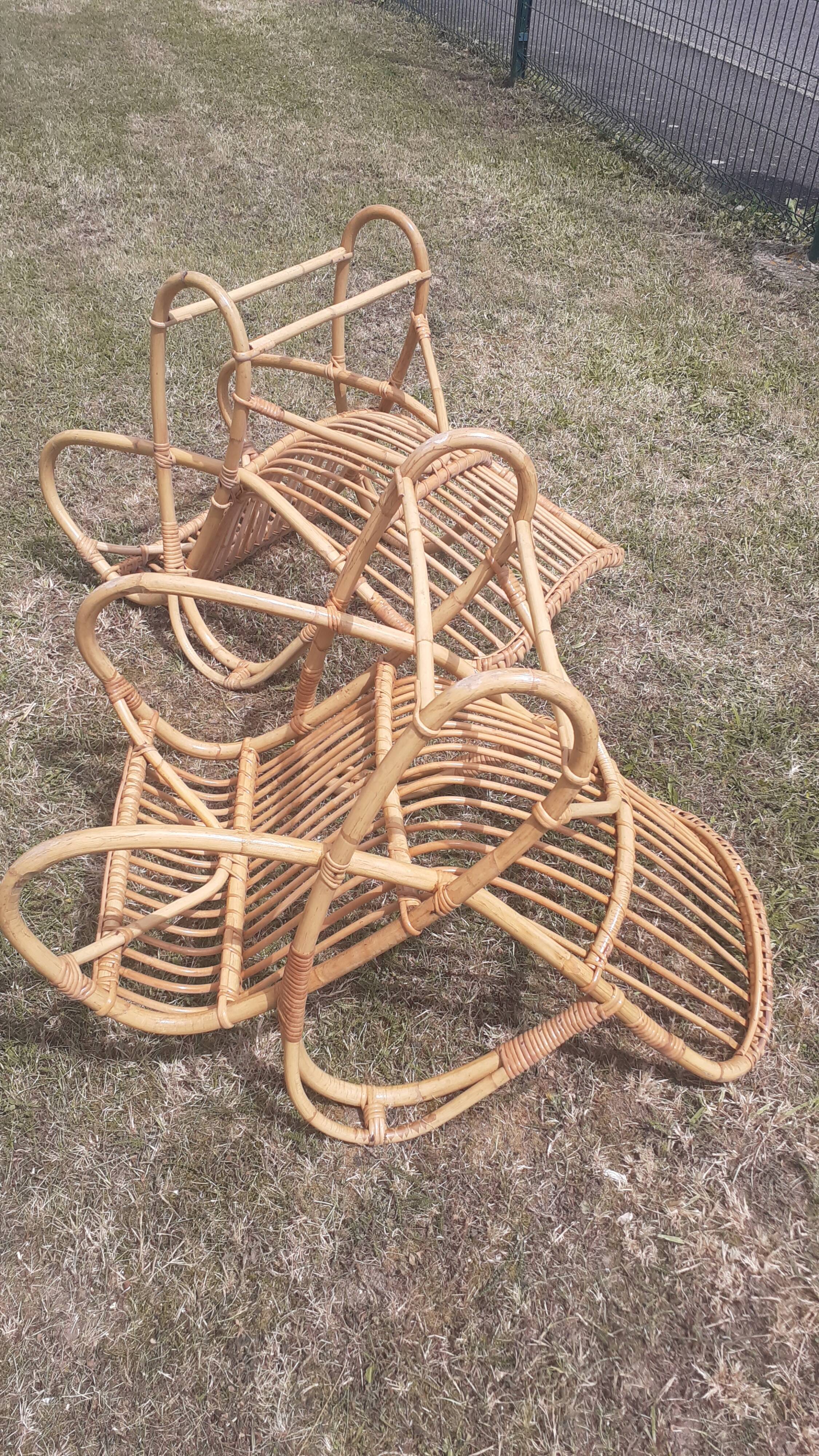 Rattan armchairs design Louis Sognot