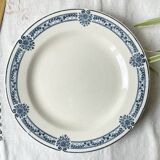 Vintage pedestal dish Blue iron earth Salins model Arbois Ennege