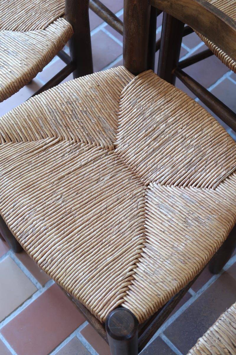 6 straw farm chairs