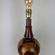 Vintage Marquetry Wooden Table Lamp (1970s) - 57 cm