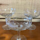 4 mismatched champagne glasses vintage cut crystal