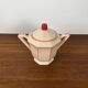 Digoin-Sarrguemines Art Deco pink and red coffee/tea set