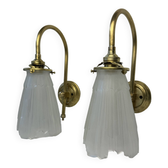 Pair of old art-deco wall lights