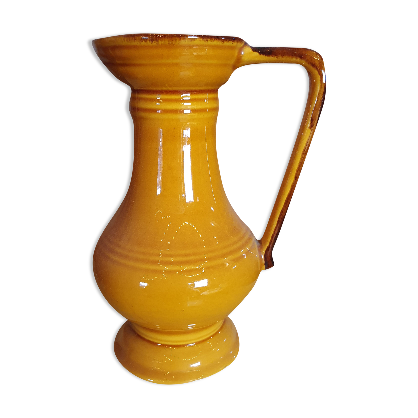 Mustard yellow amphora style decanter
