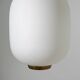 Chandelier in white opaline glass and brass, 1950s