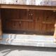 Peugeot brand old green patina wooden workbench