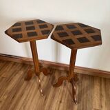 Pair of inlaid hexagonal saddles