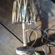 Small rattan and wicker table lamp