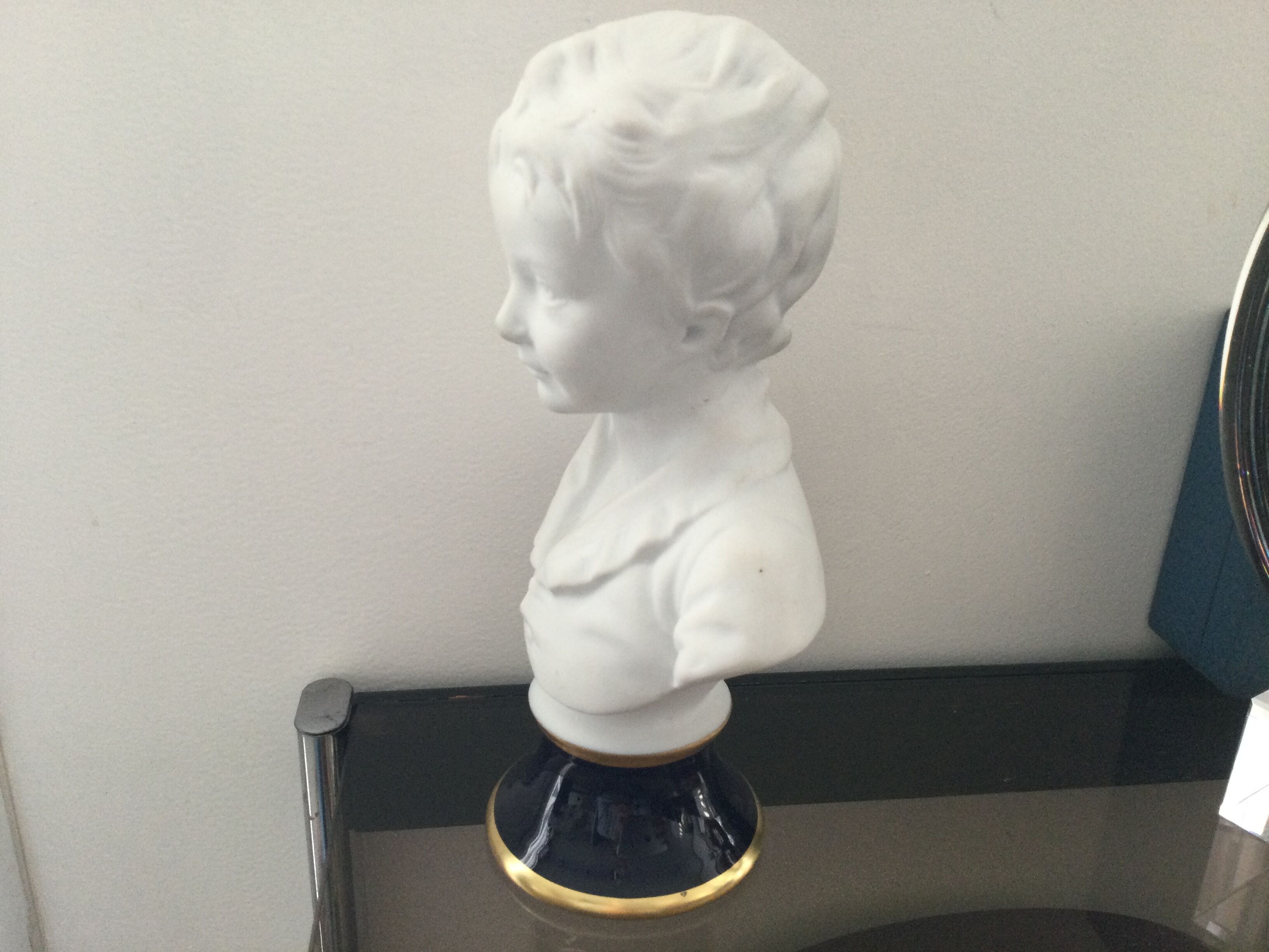 Bust after Houdon signed Tharaud Limoges