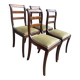 4 chaises acajou velours vert