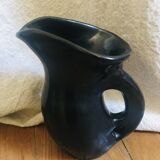 Matte black Vallauris ceramic pitcher