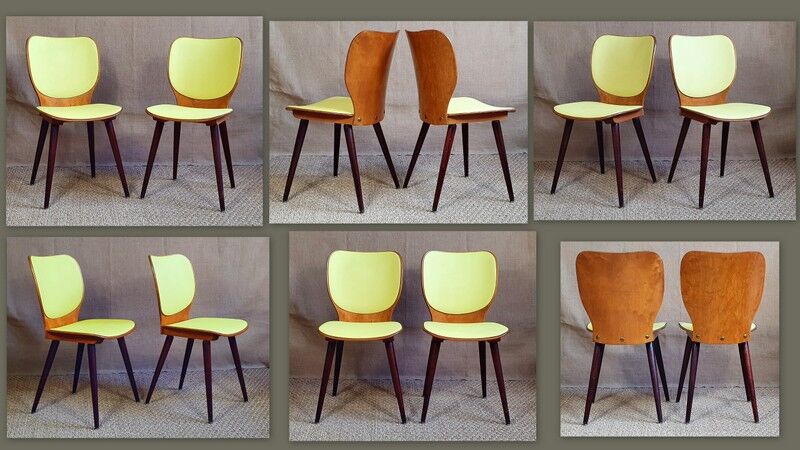 Pair of bistro chairs Baumann 800 Max Bill 50s