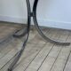 Vintage 1970s round metal and smoked glass table
