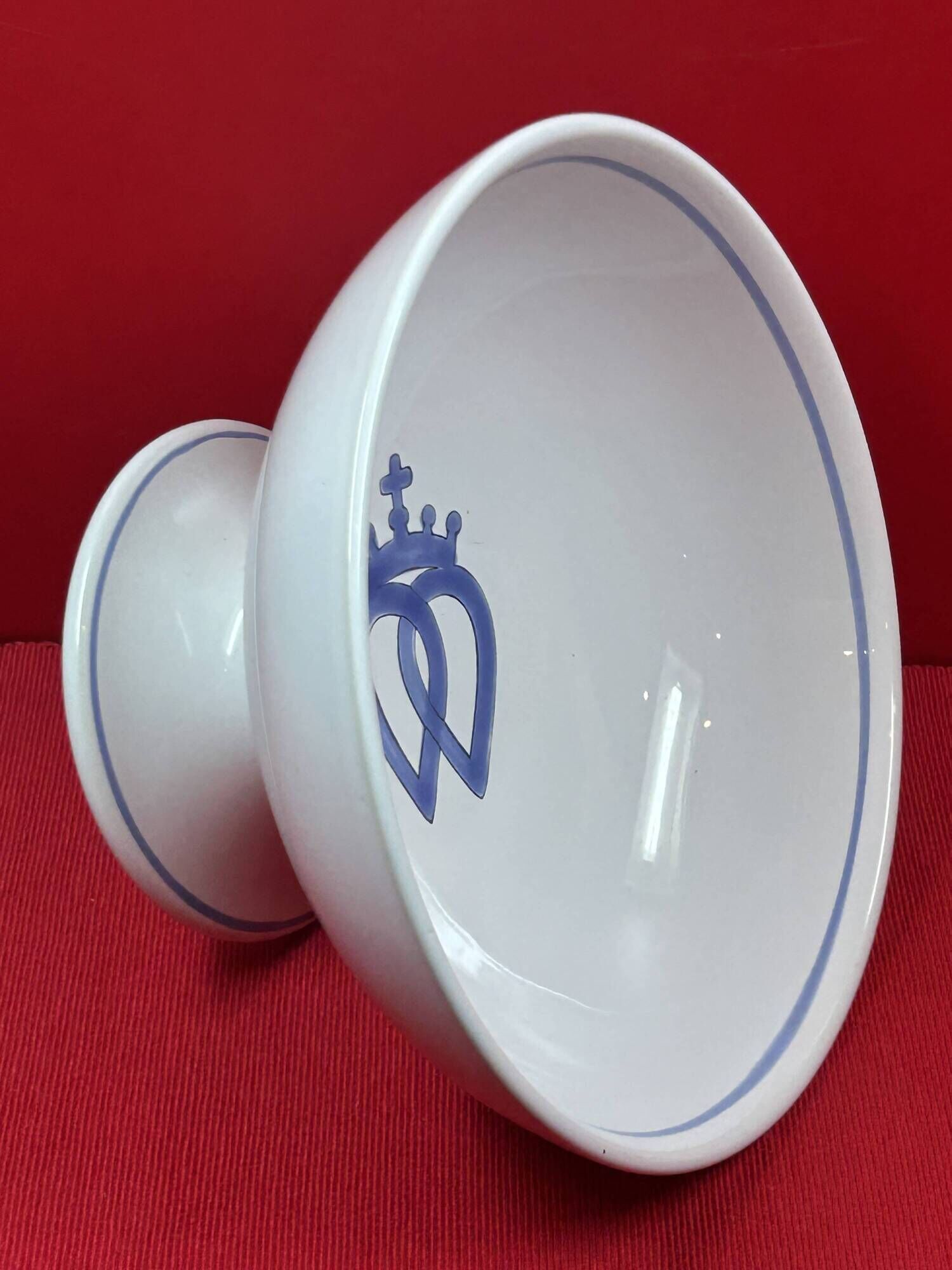 Salad bowl, bowl, stand-mounted compote dish, shower, Pornic, Vendée Heart, Chouan