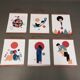 Ensemble de 6 affiches en cuir et teck design scandinave