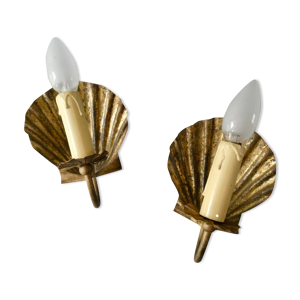 Paire d'appliques coquillage en