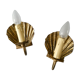Pair of golden metal shell sconces