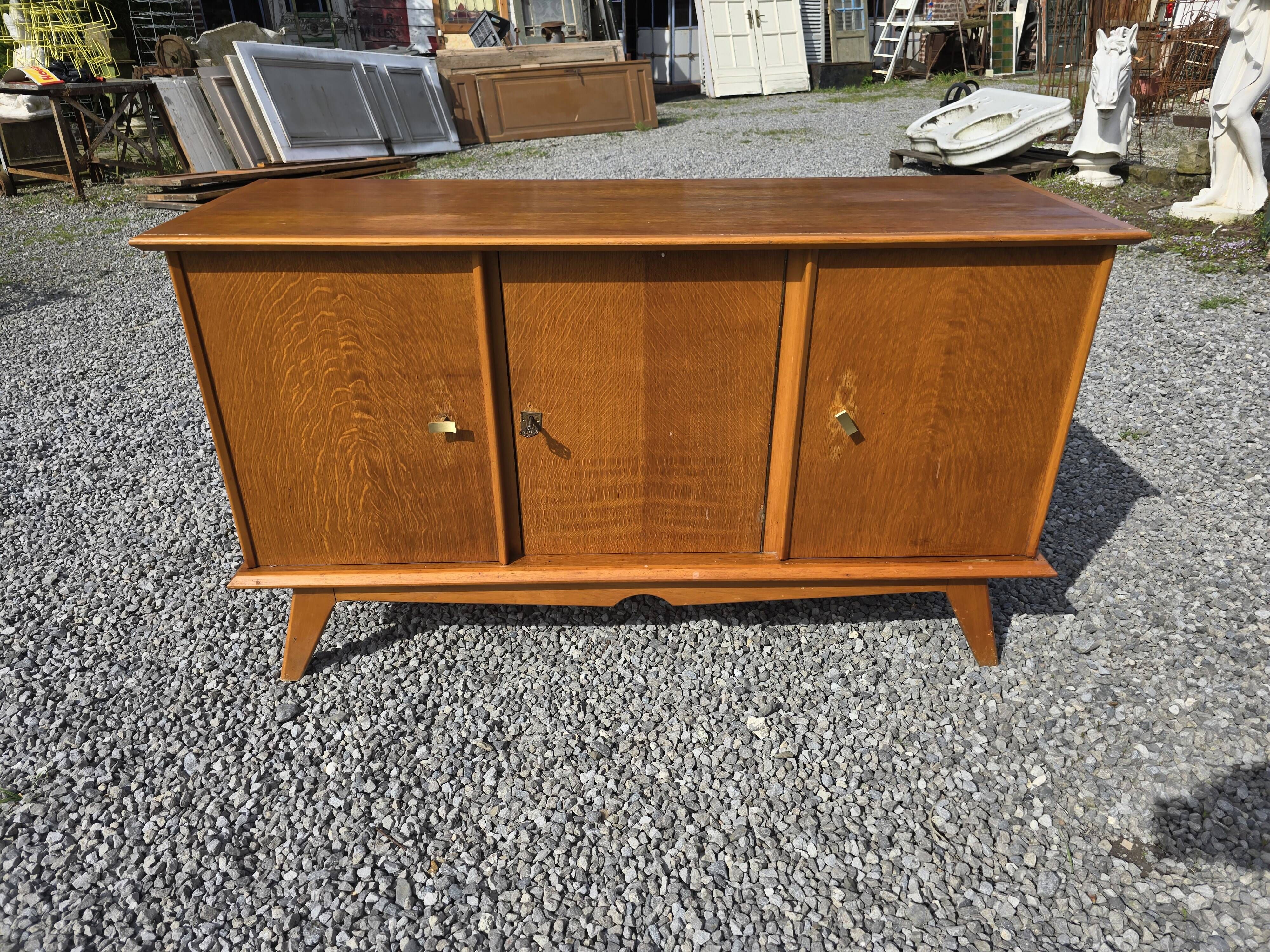 Vintage 3-door sideboard from the 60s in oak