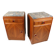 Art Deco bedside tables in oak with an inlaid marble top.