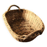 Wicker basket with two oval handles