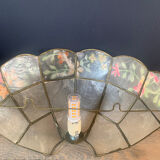 Mother-of-pearl and brass wall lamp