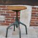 Tabouret industriel d’usine métal et bois