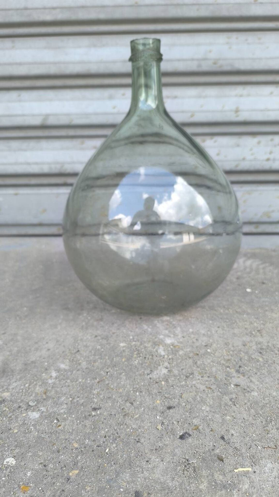 Dame-jeanne en verre soufflé vert
