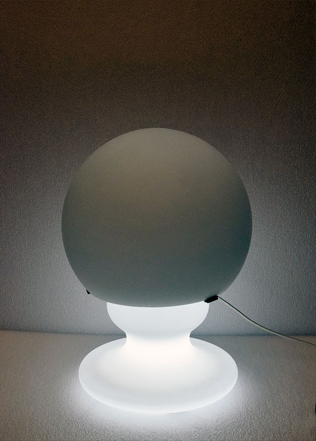 Large Opaline Blown Glass Lamp, 1970s