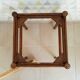 Vintage straw stool in cherry wood 70s/80s