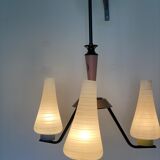 Vintage milk glass pastel color hanging lamp