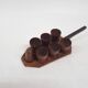 Vintage teak egg cups, Denmark 1950's