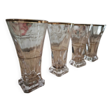 Lot de 4 verres à pastis Bistrot anciens avec marque de dosage