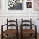 Paire de fauteuils en bois et paille  Charles Dudouyt 