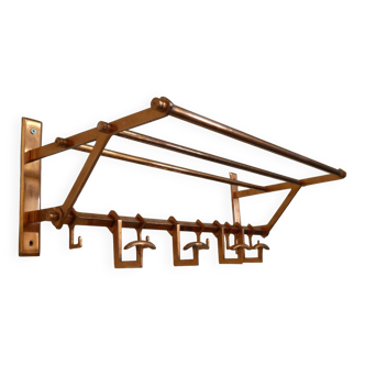 Copper cloakroom coat rack, 1930