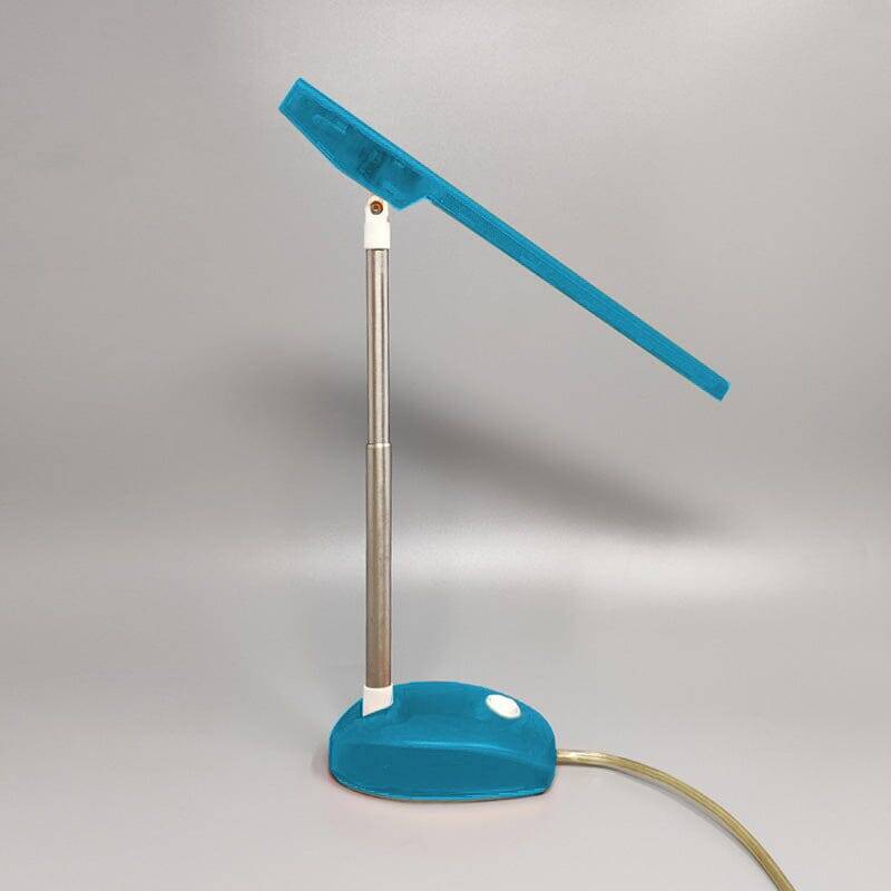1990s Gorgeous Blue Table Lamp "Microlight" by Ernesto Gismondi for Artemide. Made in Italy