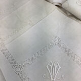 6 Antique Linen Napkins monogram