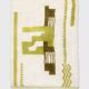 Tapis berbère Beni Ouarain écru à motifs verts 2,48x1,67m