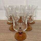 Set of 6 Luminarc white wine glasses, Antique model