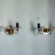 Pair of vintage glass/mirror two-arm wall lights