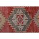 1970s vintage Turkish hand-knotted wool cotton red runner rug 110x361