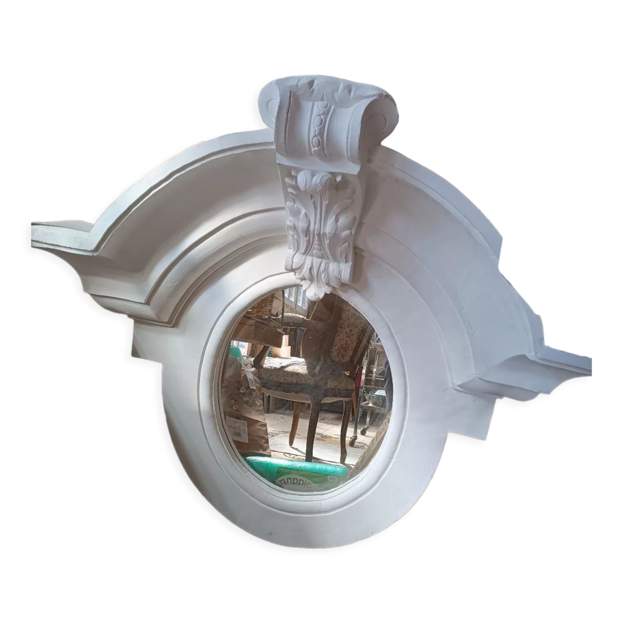 Mirror bull's eye in plaster