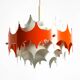 Beautiful small original 1960s Space Age metal pendant lamp by Doria