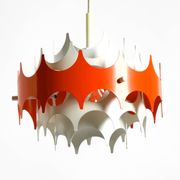 Beautiful small original 1960s Space Age metal pendant lamp by Doria