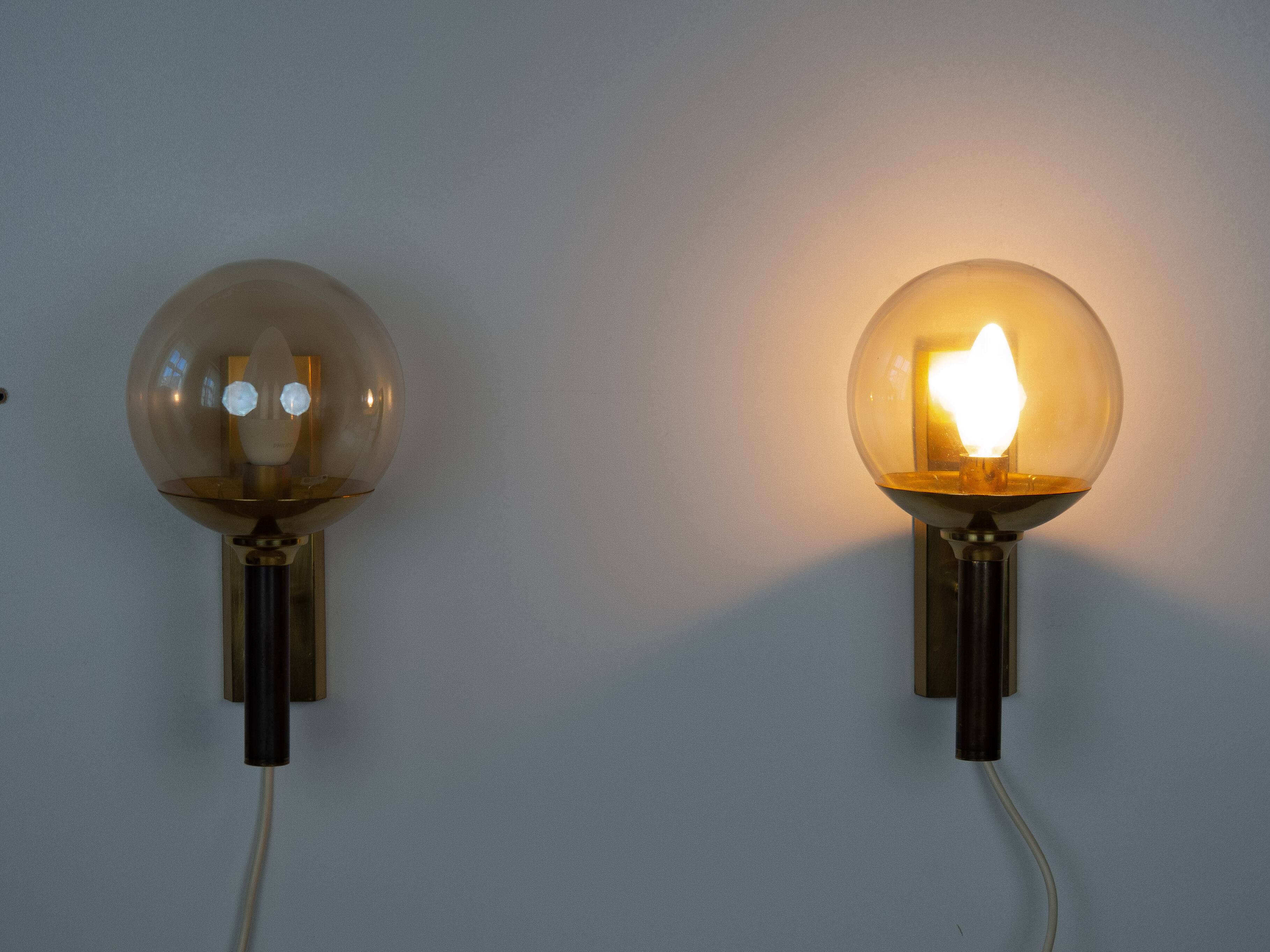 Pair of 2 wall lamps by Svend Mejlstrom, 1960s