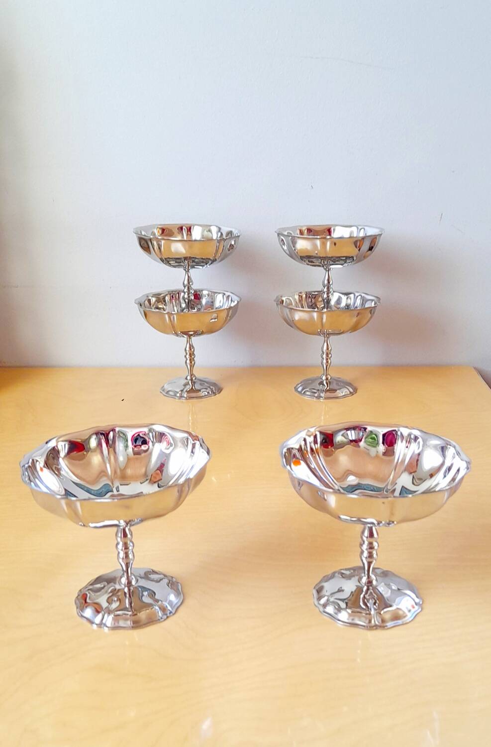 Lot de 6 coupes à glaces/desserts en inox